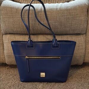 Dooney & Bourke Blue Textured Leather Tote